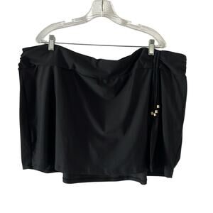 Time and Tru 3X Black Swim Skirt Built-in Briefs Nylon Women's Swimwear New